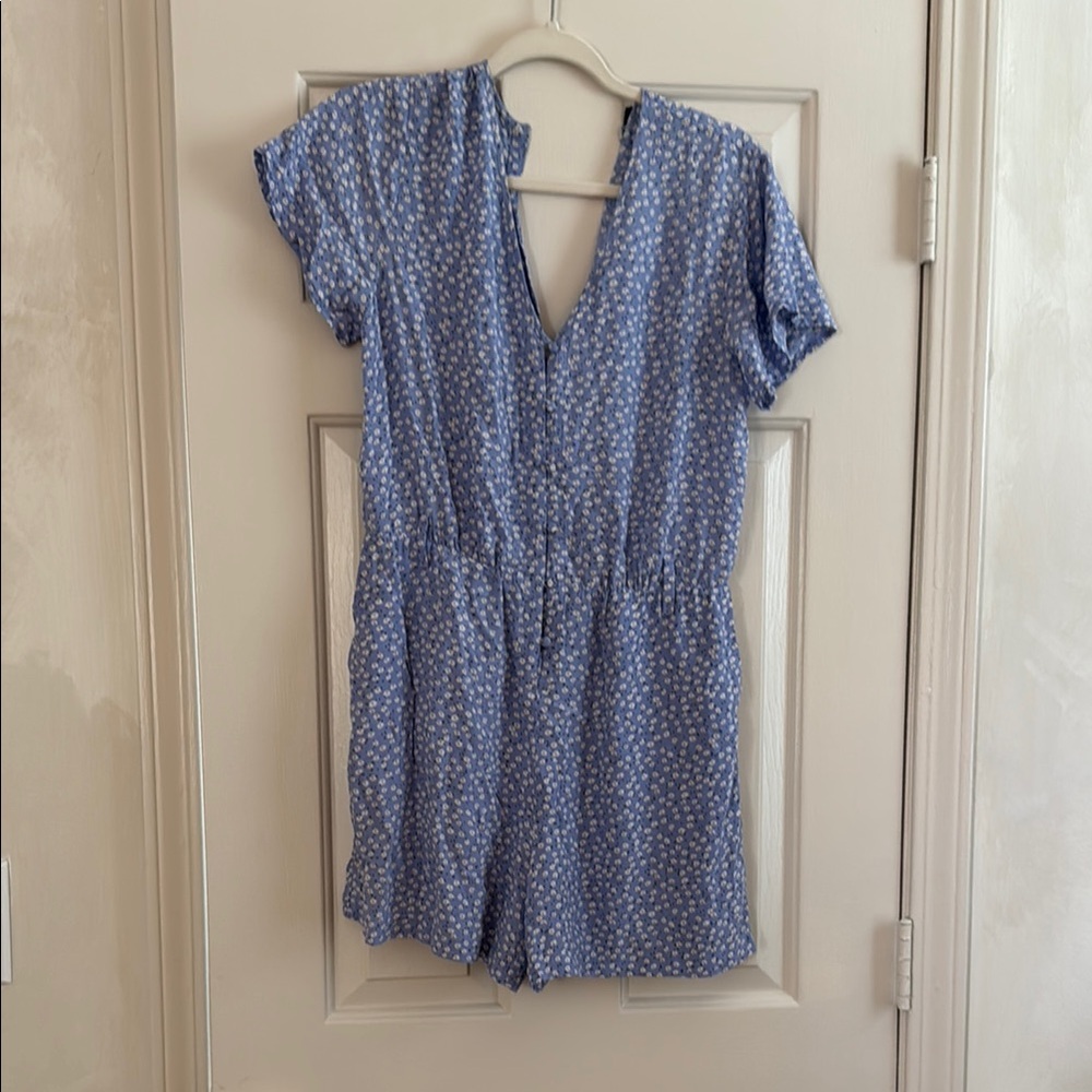 Rails Blue Floral Short-Sleeve Romper